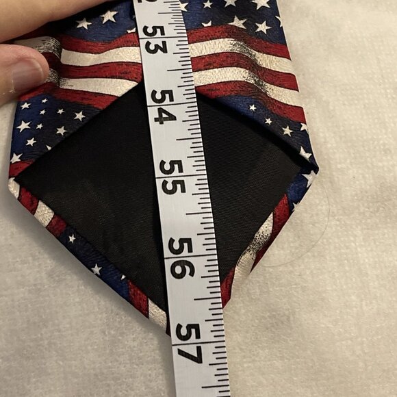 One America Men's‎ Necktie Tie Silk Satin American Flag All Over Made USA 56" - Picture 9 of 10